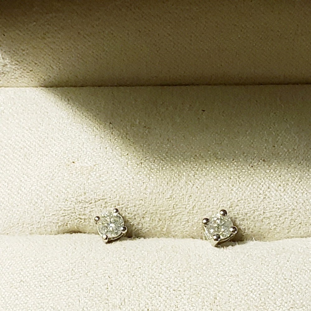 3/8 Real Diamond Stud Earrings